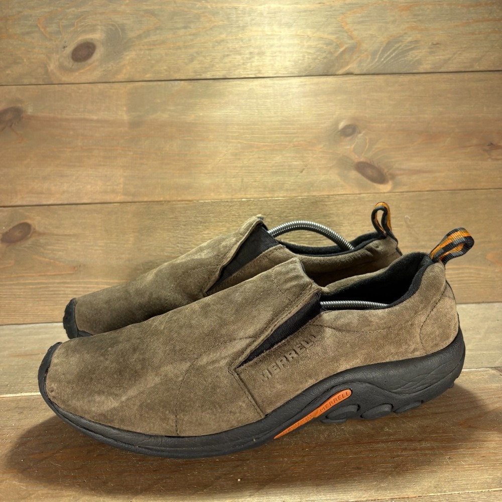 Merrell Jungle Moc Mens size 11.5 shoes Brown Suede Slip On Gunsmoke moccasins